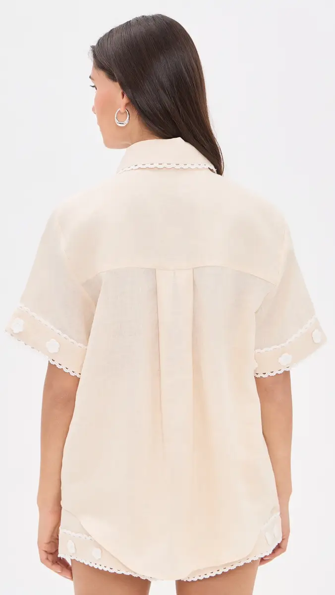 English Factory Floral Linen Button Down Shirt | Thumbnail 3 English Factory Floral Linen Button Down Shirt | Thumbnail 3