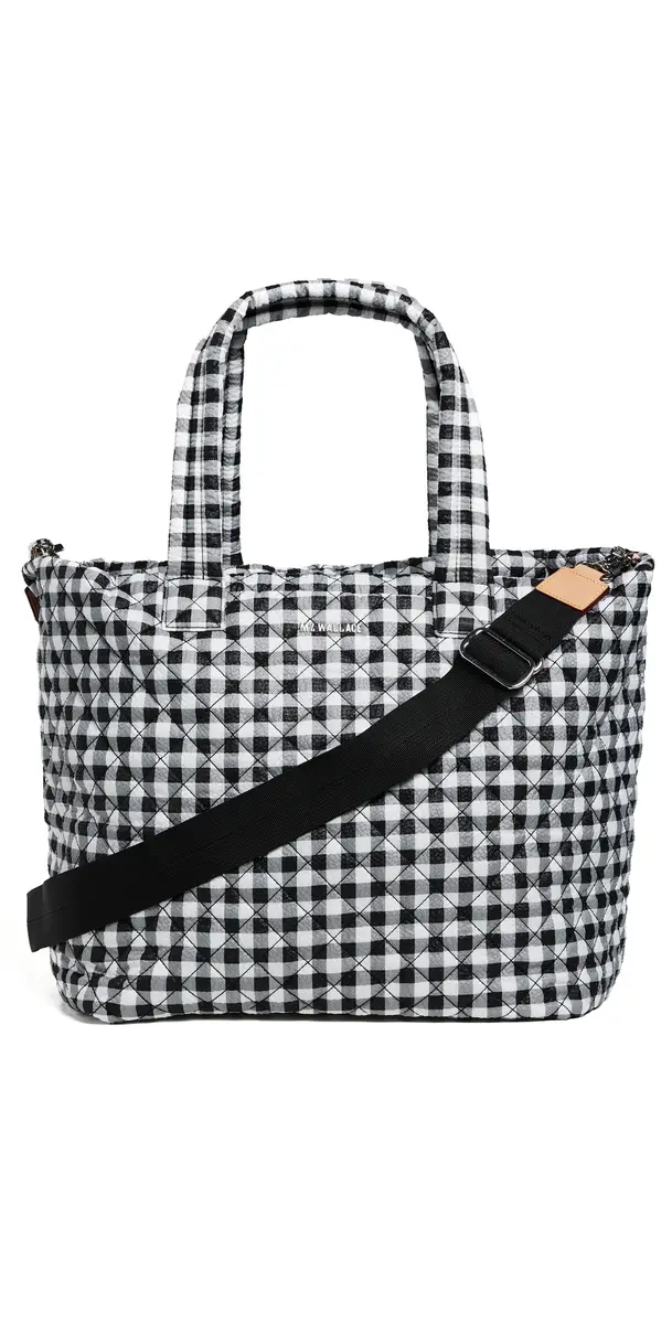 MZ Wallace Large Metro Tote Deluxe Black/White Gingham One Size | Image 1 MZ Wallace Large Metro Tote Deluxe Black/White Gingham One Size | Image 1
