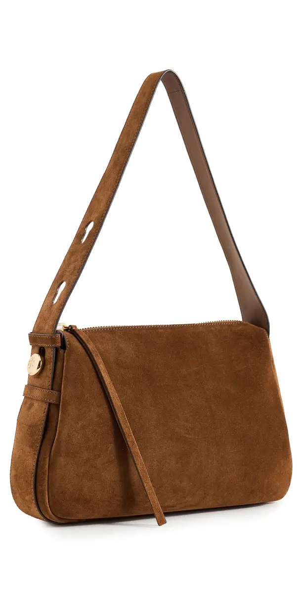 Tory Burch Romy Suede Shoulder Bag Caramel One Size | Image 1 Tory Burch Romy Suede Shoulder Bag Caramel One Size | Image 1
