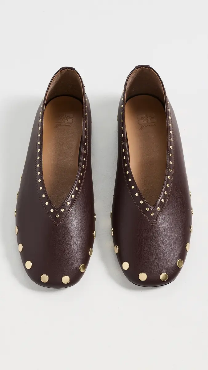 Ganni Jenny Ballerina Nappa Flats | Thumbnail 2