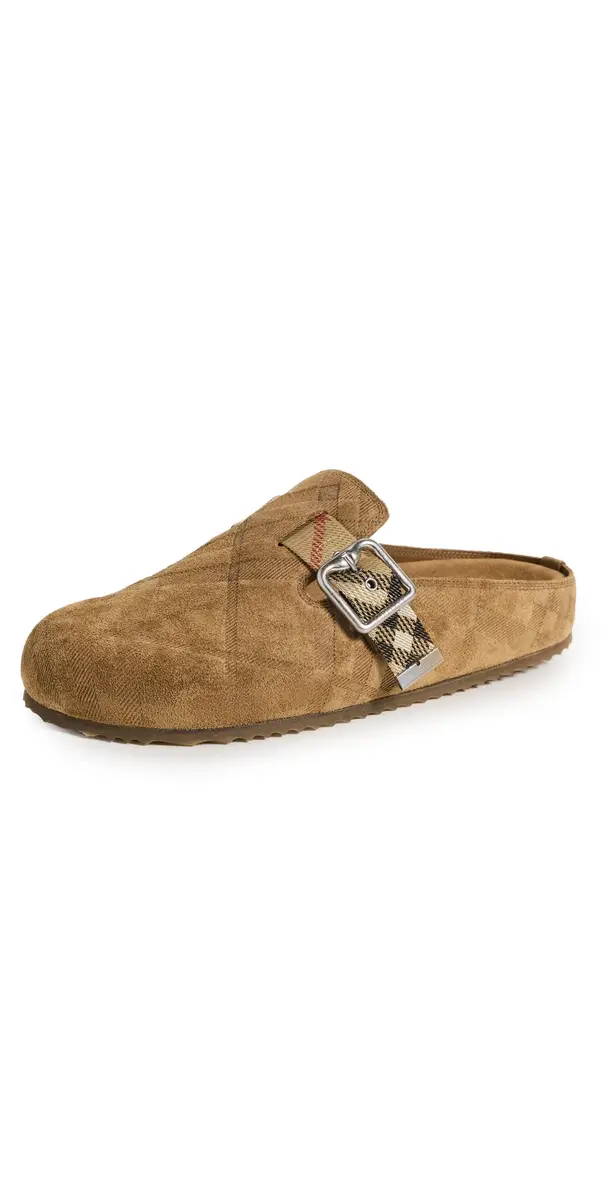 Burberry Suede Urchin Clogs Jute | Image 1 Burberry Suede Urchin Clogs Jute | Image 1