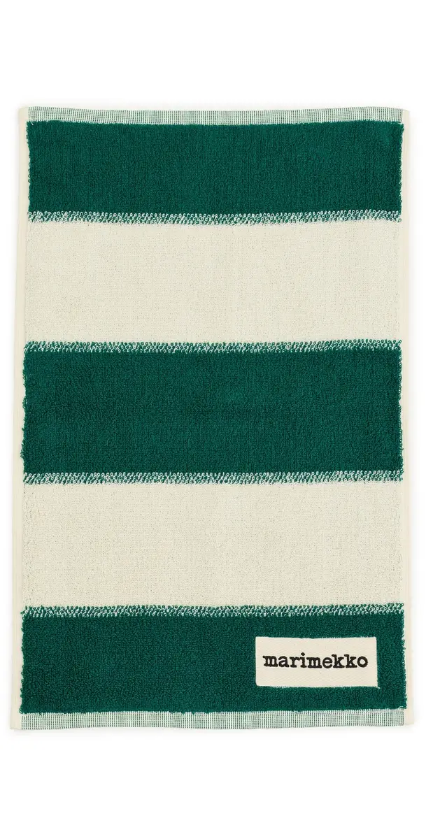Marimekko Galleria Guest Towel Emerald/Melon One Size | Image 1 Marimekko Galleria Guest Towel Emerald/Melon One Size | Image 1