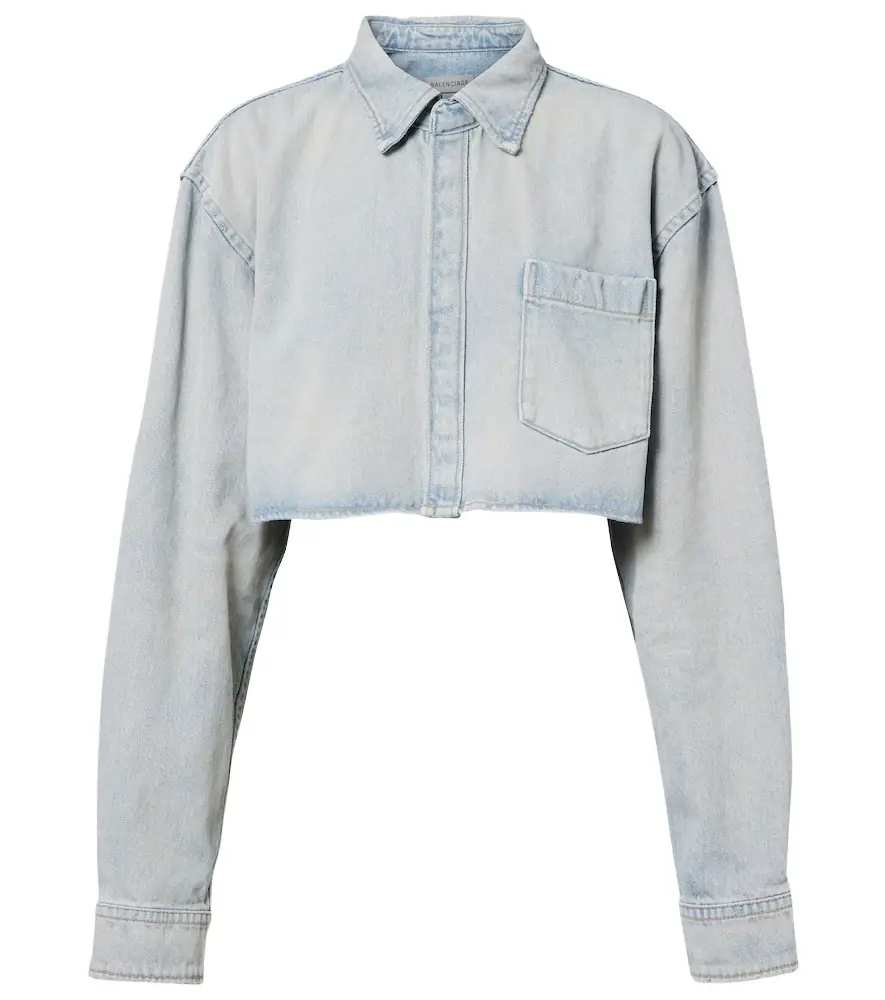 Balenciaga Cropped denim shirt | Image 1 Balenciaga Cropped denim shirt | Image 1