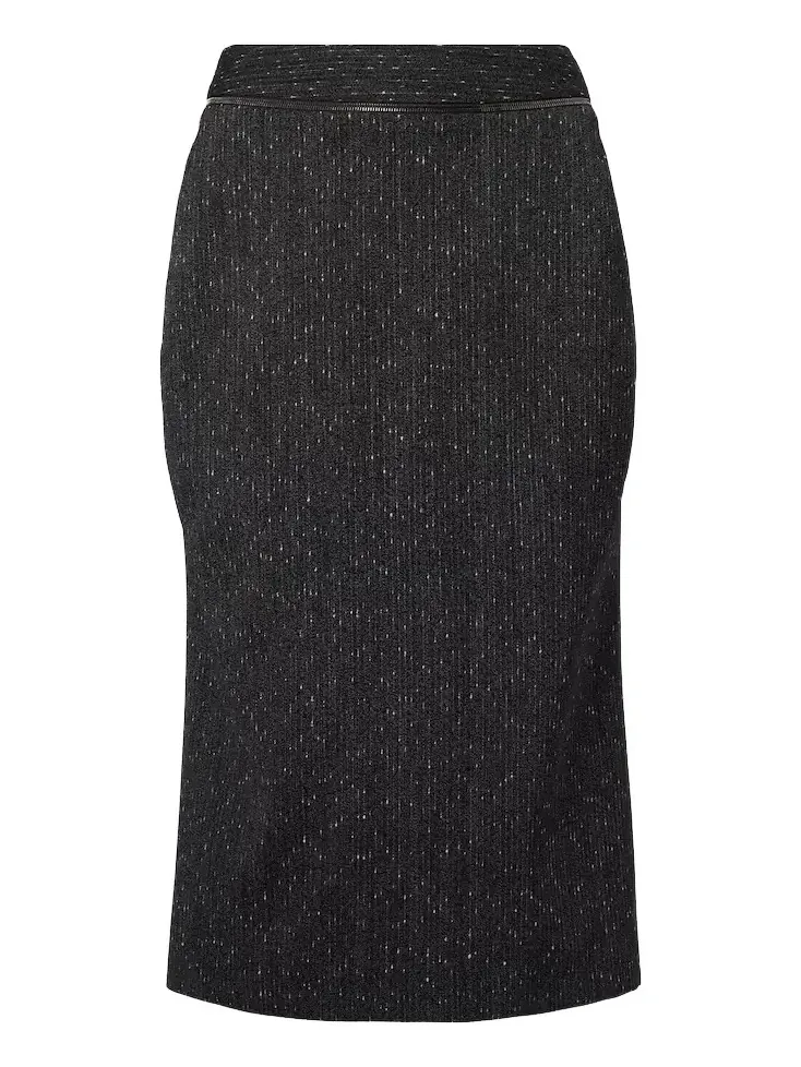 Pinstripe wool tweed pencil skirt Pinstripe wool tweed pencil skirt