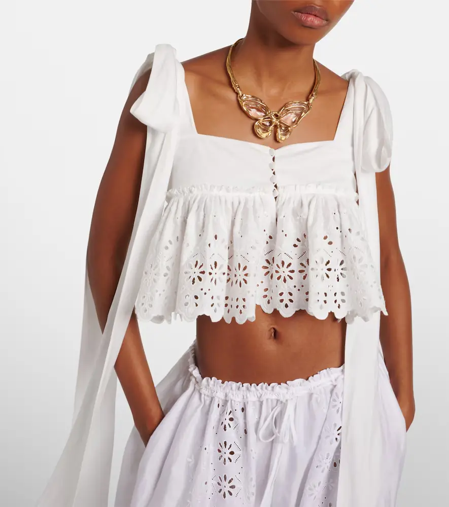 Chloe Chloé Broderie anglaise cotton top | Thumbnail 4 Chloe Chloé Broderie anglaise cotton top | Thumbnail 4