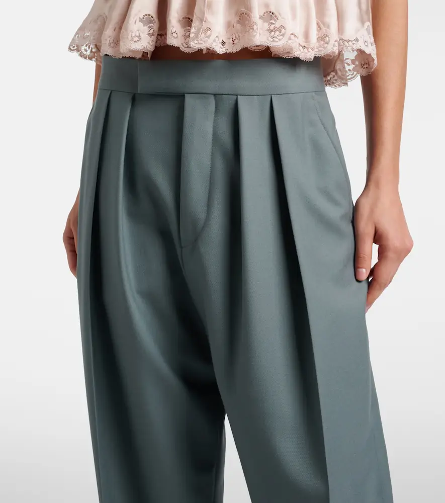 Chloe Chloé Pleated virgin wool straight pants | Thumbnail 3 Chloe Chloé Pleated virgin wool straight pants | Thumbnail 3