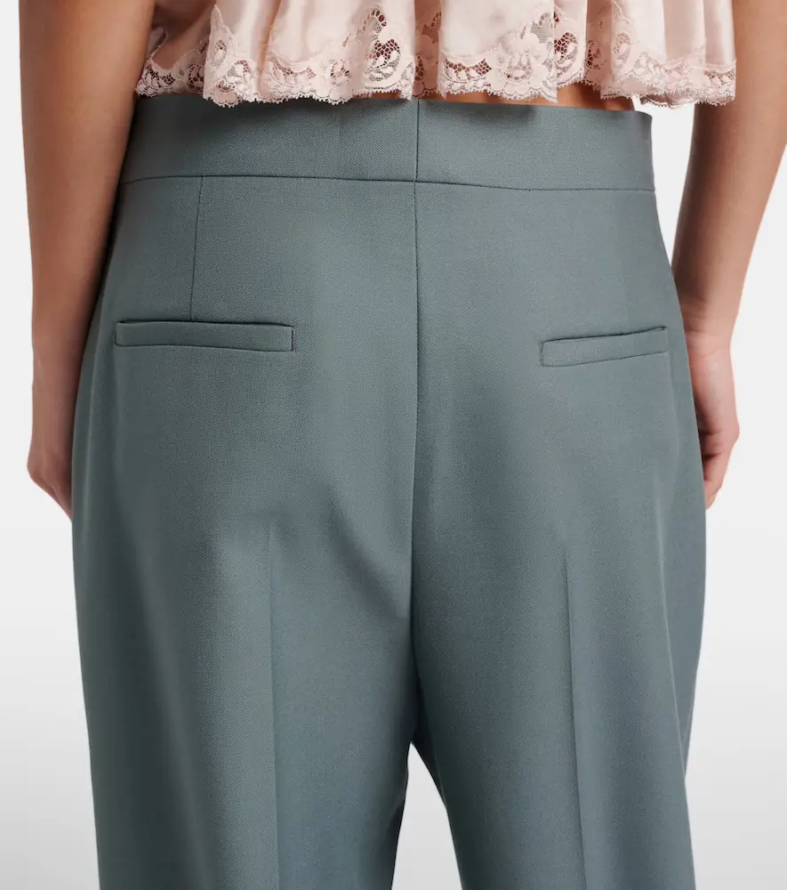 Chloe Chloé Pleated virgin wool straight pants | Thumbnail 4 Chloe Chloé Pleated virgin wool straight pants | Thumbnail 4
