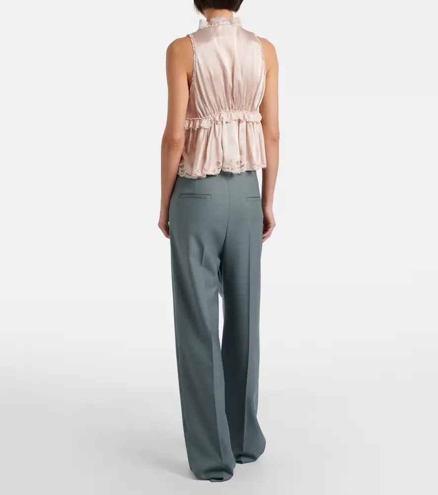 Chloe Chloé Pleated virgin wool straight pants | Thumbnail 5 Chloe Chloé Pleated virgin wool straight pants | Thumbnail 5
