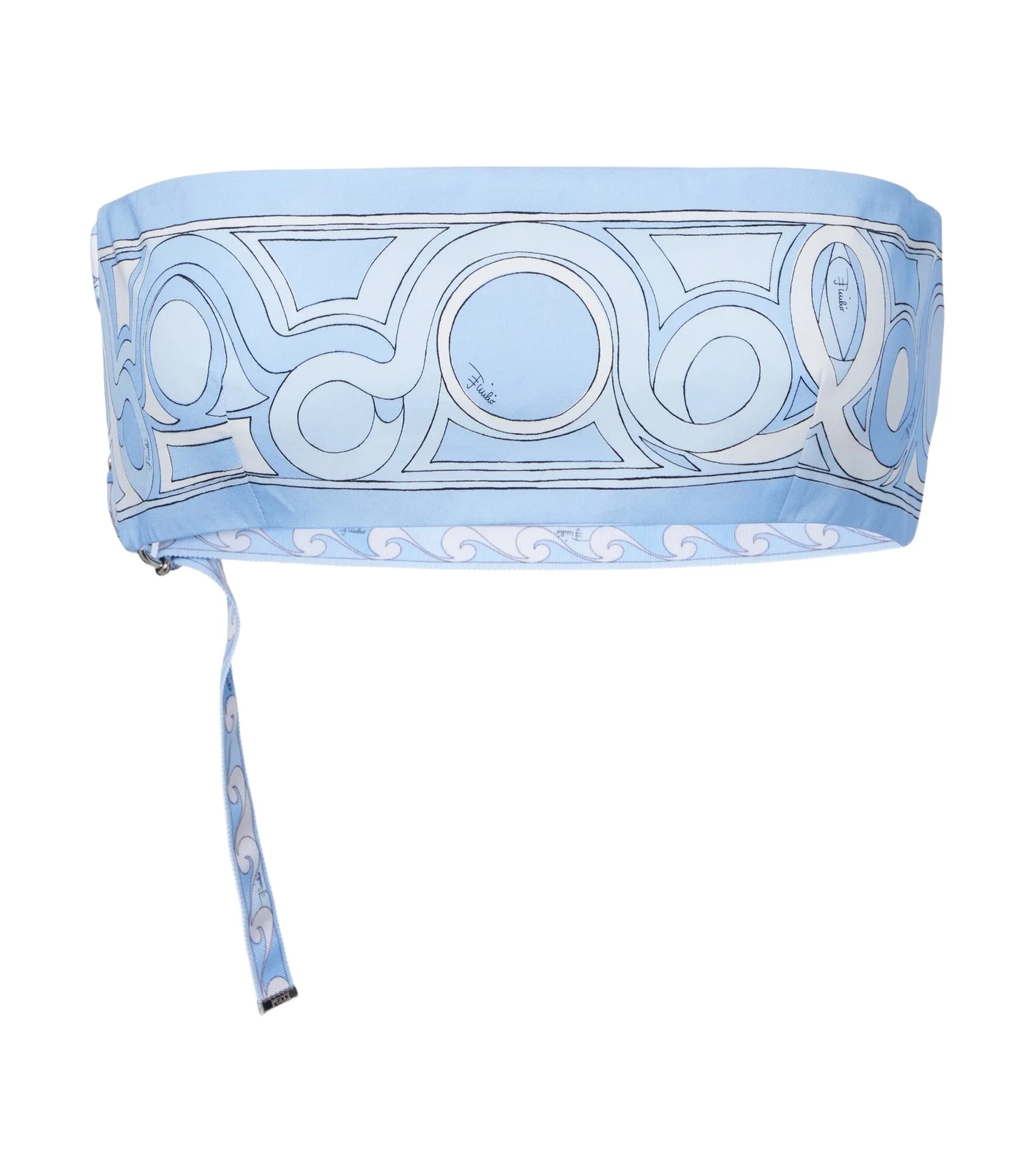 Printed cotton toile bandeau top Printed cotton toile bandeau top