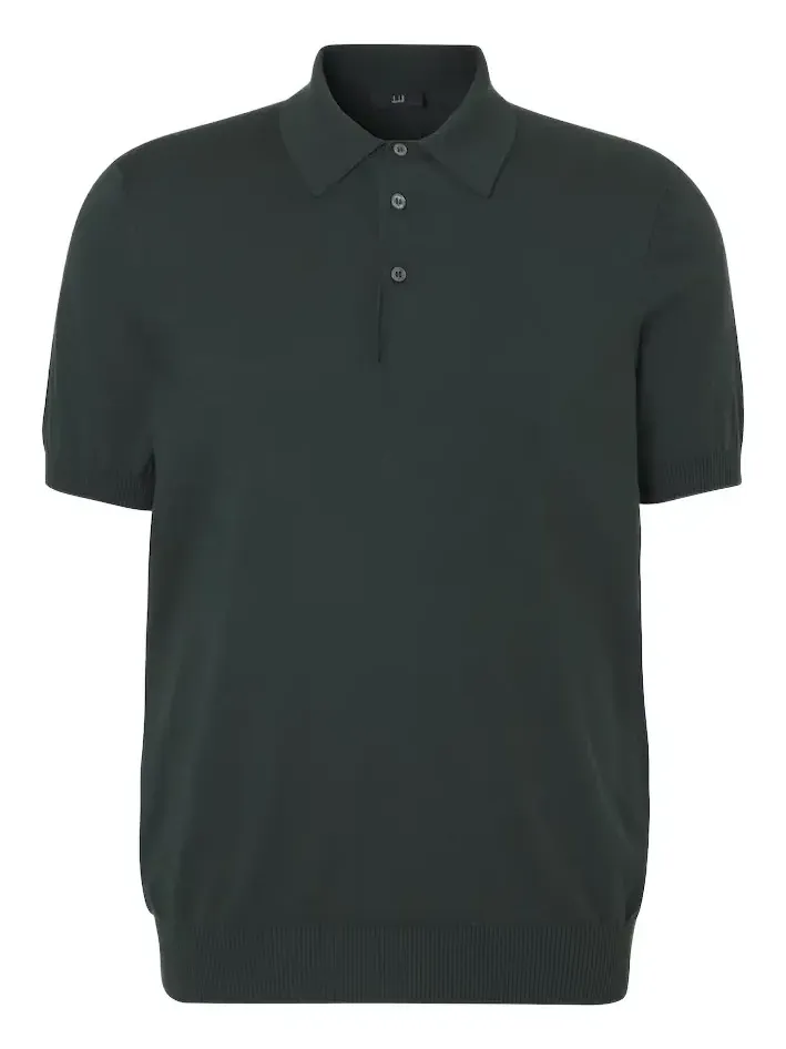 Cotton and silk polo sweater