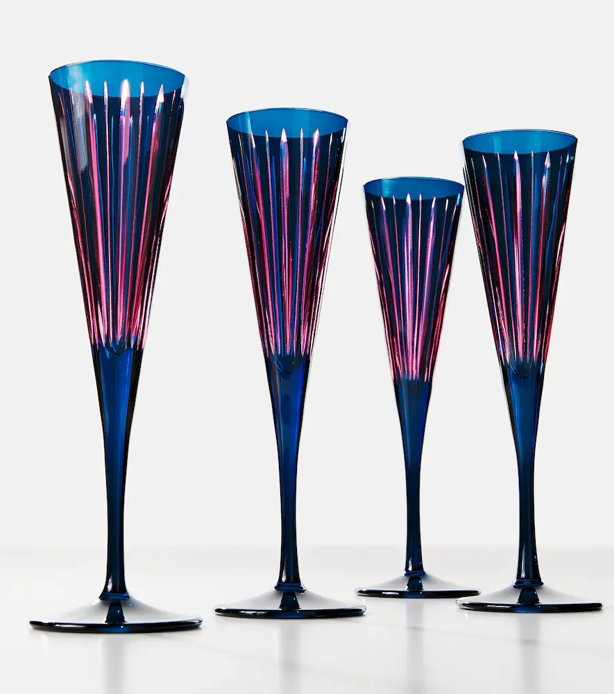 L'Objet Prism set of 4 champagne flutes | Thumbnail 3
