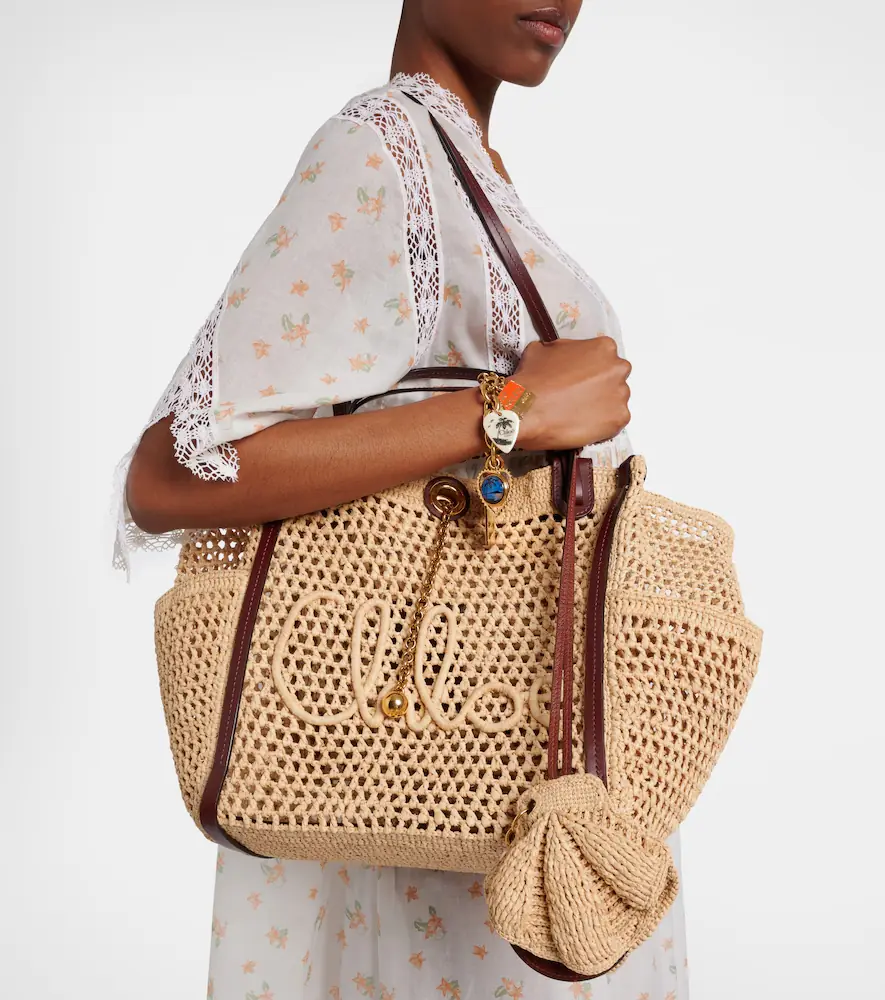 Chloe Chloé Chloé Iconic Small raffia tote bag | Thumbnail 7