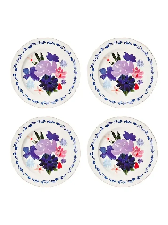 Bitossi Set of 4 floral porcelain plates