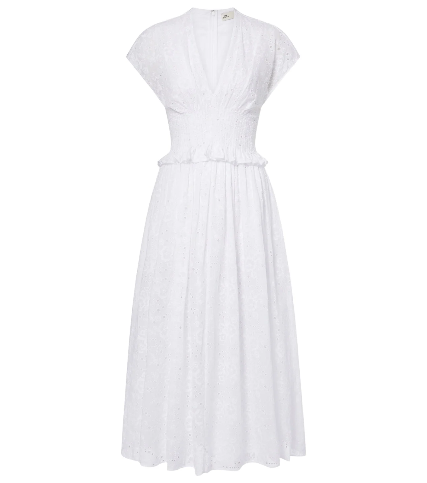 Broderie anglaise cotton midi dress