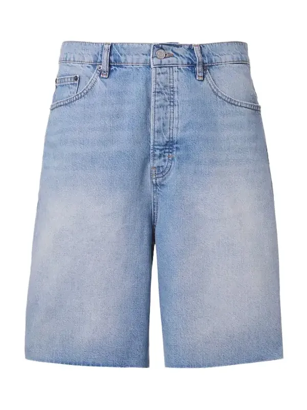 DIstressed denim Bermuda shorts