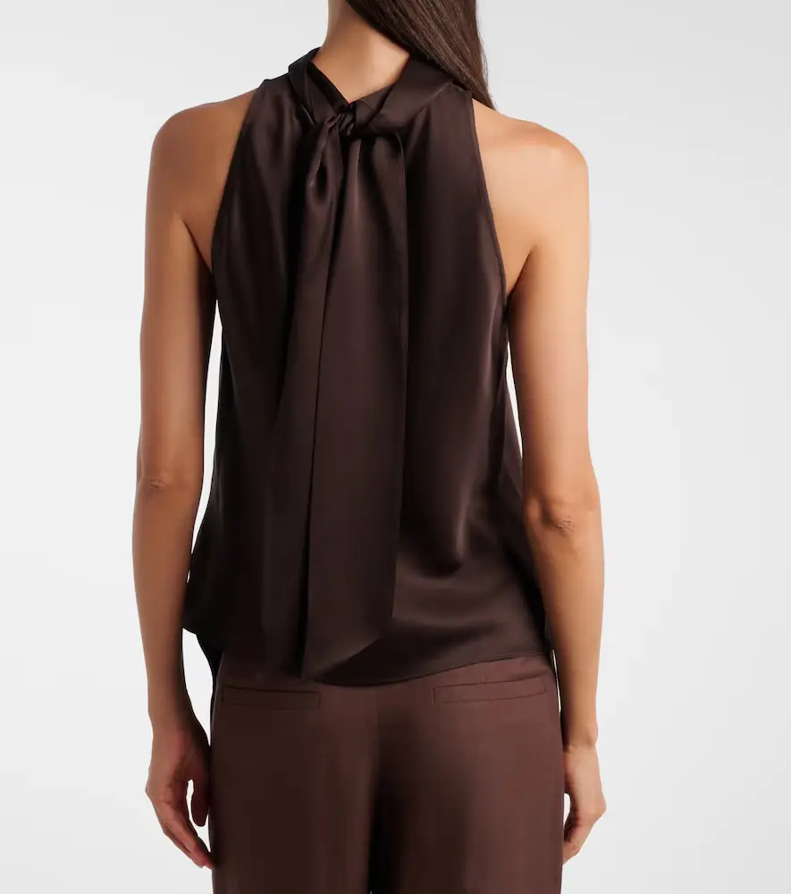 Brunello Cucinelli Asymmetric silk satin top | Thumbnail 2 Brunello Cucinelli Asymmetric silk satin top | Thumbnail 2