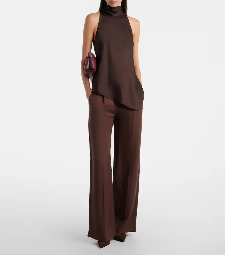 Brunello Cucinelli Asymmetric silk satin top | Thumbnail 3 Brunello Cucinelli Asymmetric silk satin top | Thumbnail 3