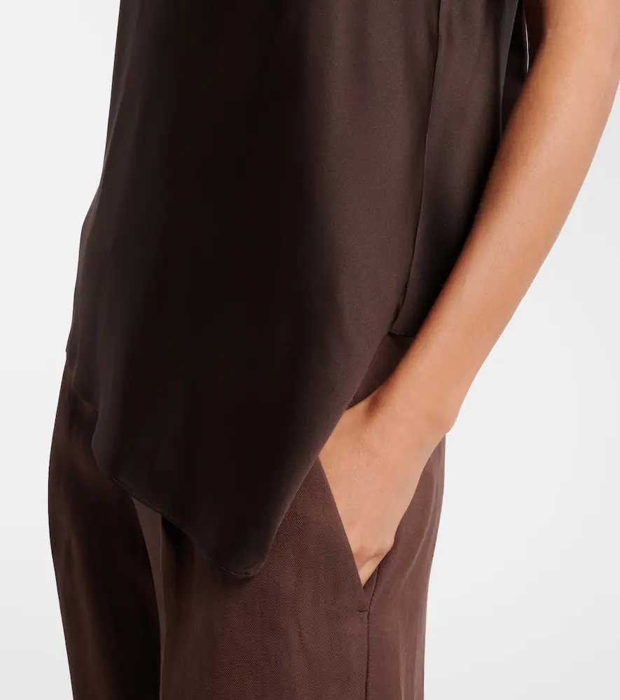 Brunello Cucinelli Asymmetric silk satin top | Thumbnail 6 Brunello Cucinelli Asymmetric silk satin top | Thumbnail 6