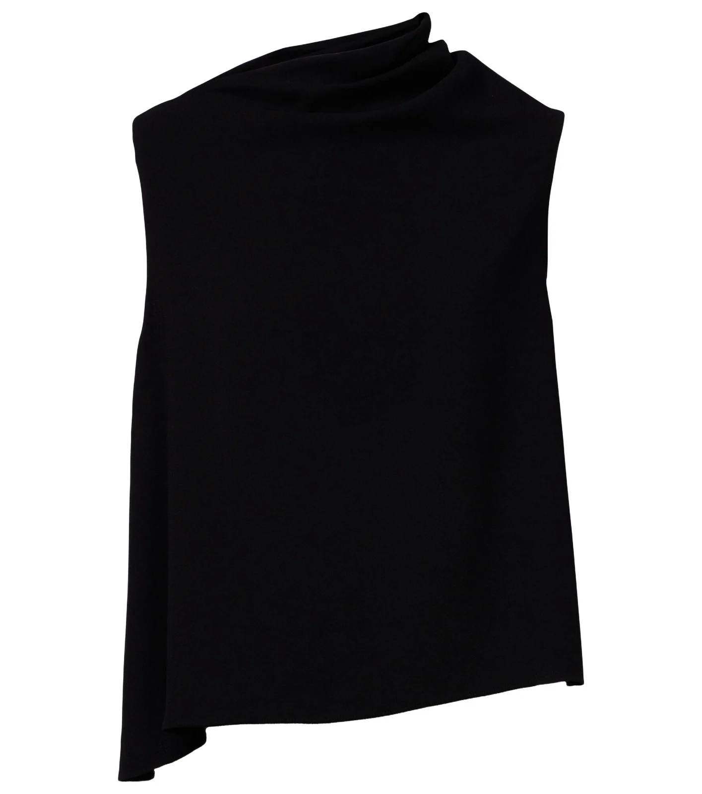 Draped asymmetric crêpe top