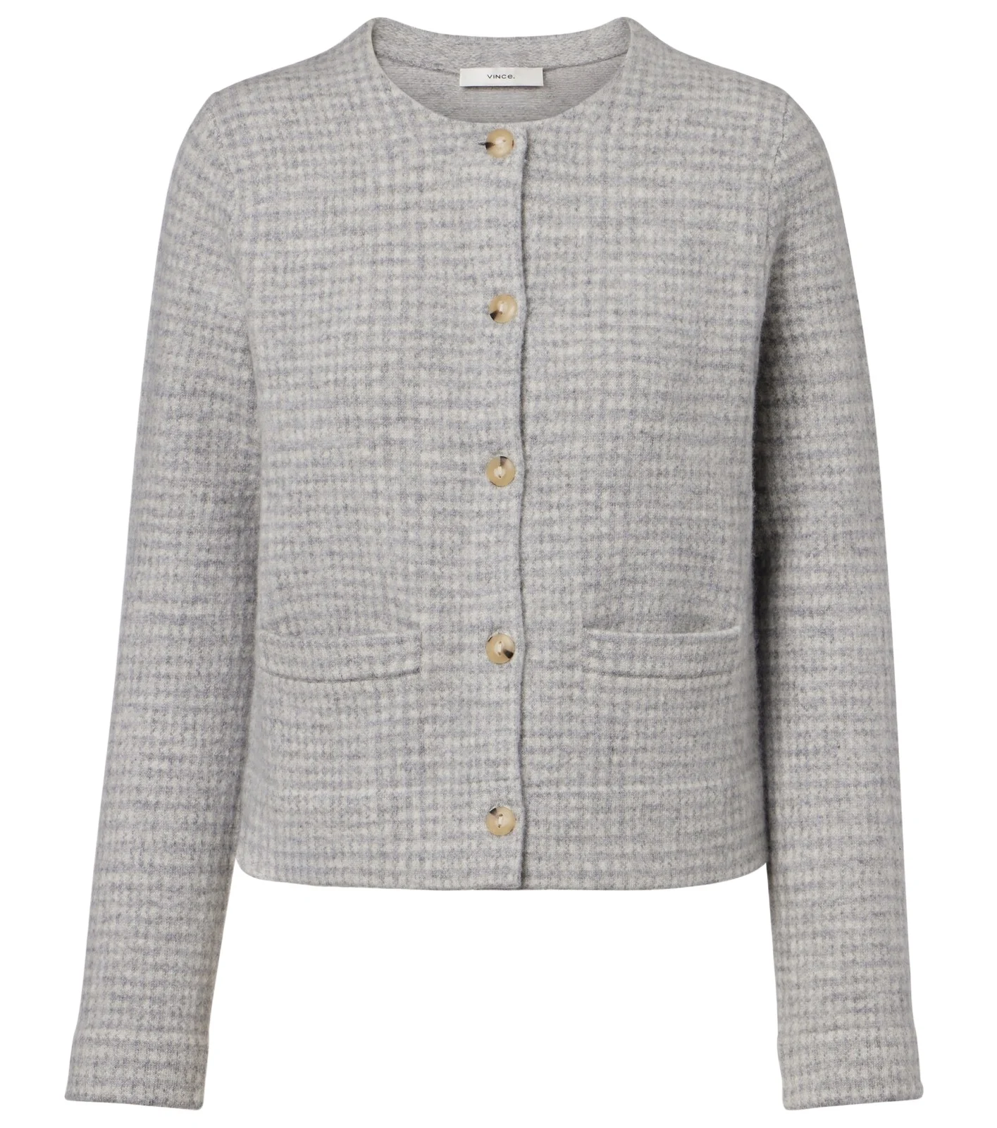 Checked wool and cashmere cardigan Checked wool and cashmere cardigan