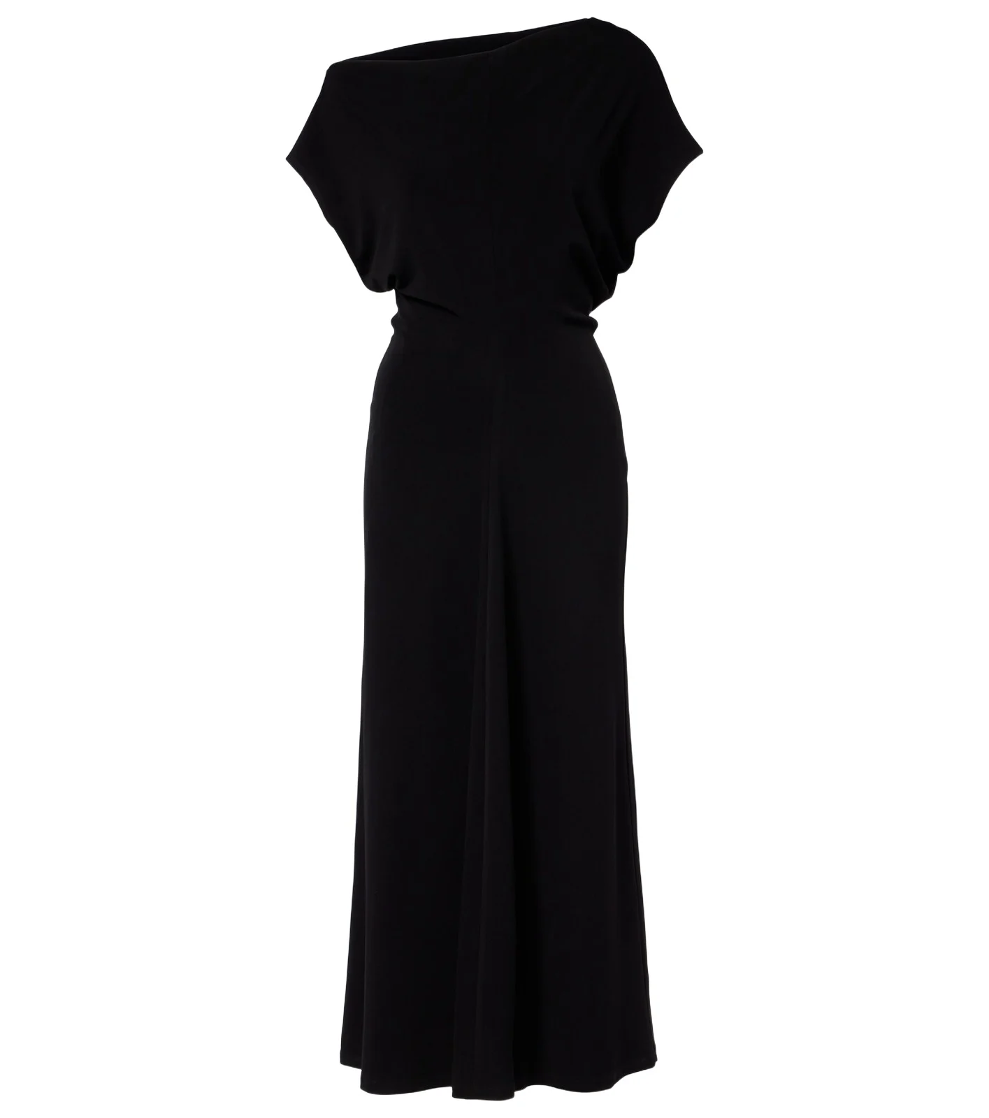 Draped one-shoulder midi dress
