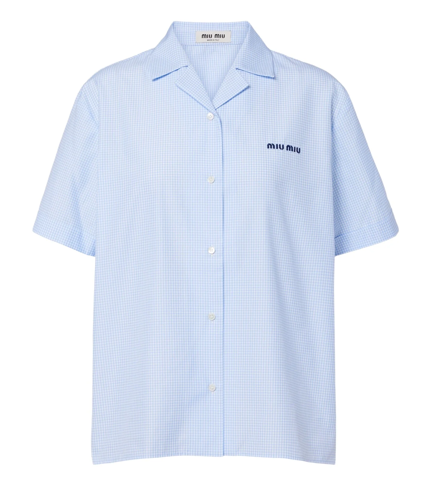 Miu Miu Gingham cotton bowling shirt
