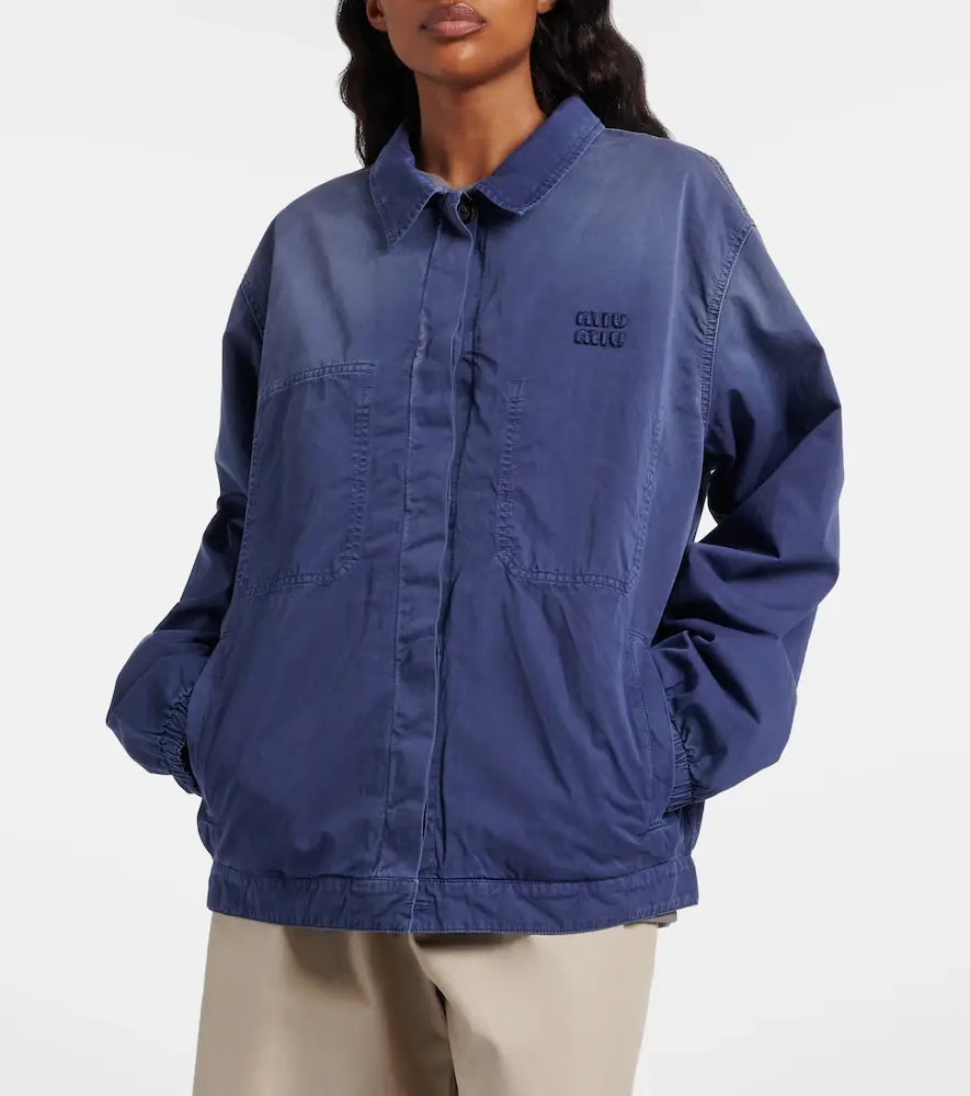 Miu Miu Cotton twill blouson jacket | Thumbnail 2 Miu Miu Cotton twill blouson jacket | Thumbnail 2