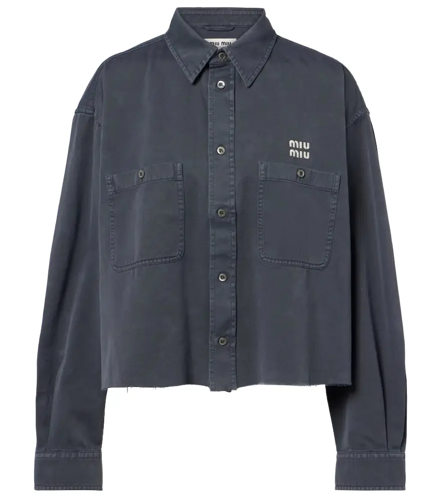 Miu Miu Frayed denim shirt | Image 1 Miu Miu Frayed denim shirt | Image 1