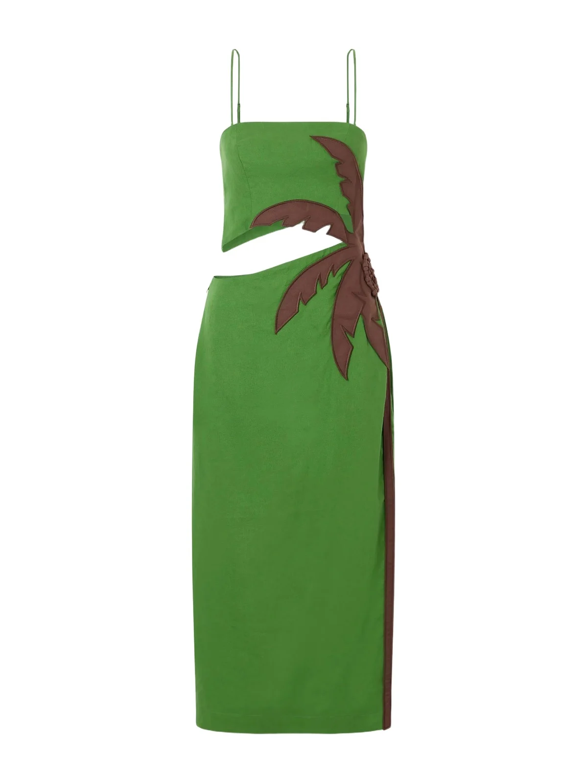 Cut-out Linen-blend Midi Dress Cut-out Linen-blend Midi Dress