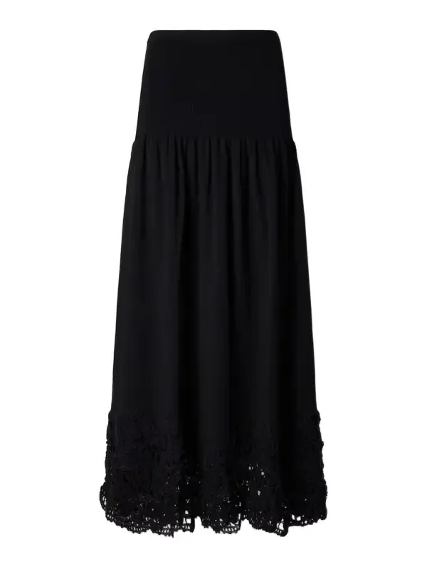 Leona Crochet-knit Ribbed Midi Skirt