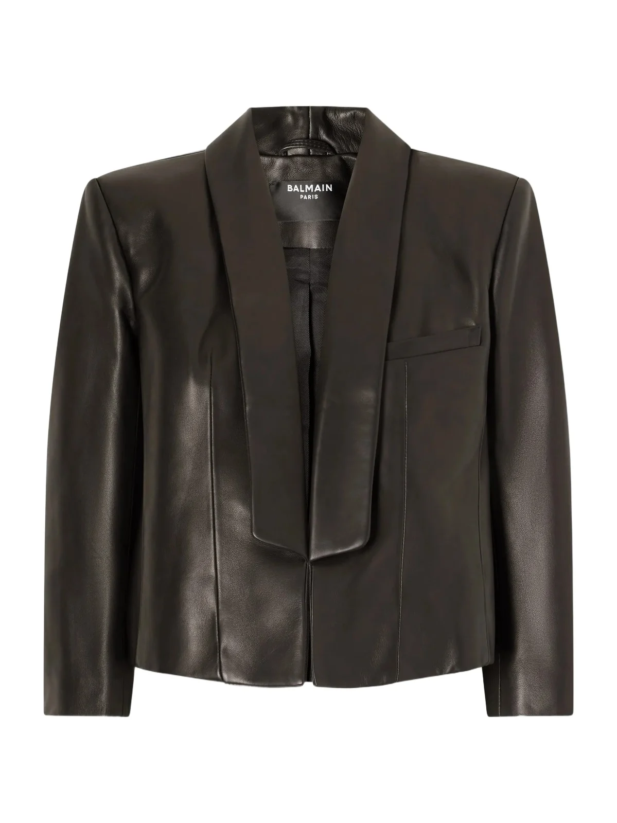 Cropped Leather Biker Jacket Cropped Leather Biker Jacket