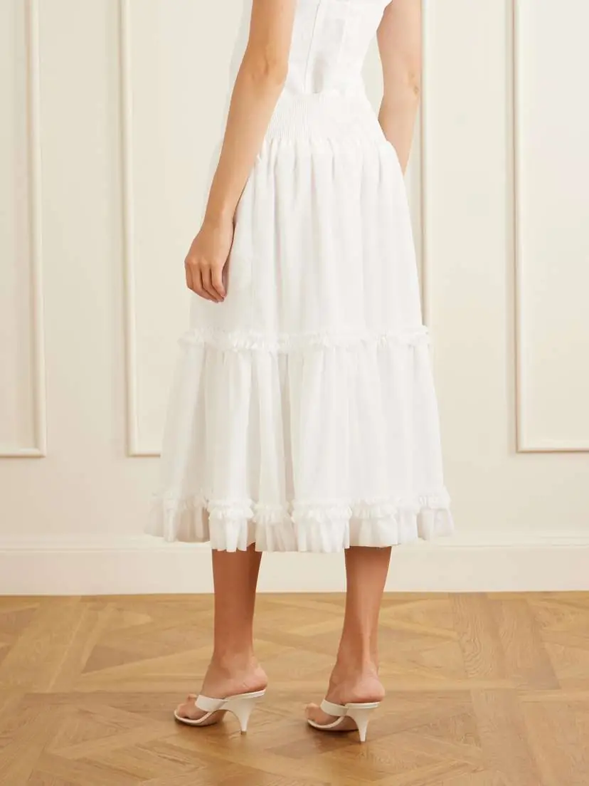 Balmain Ruffled Poplin Maxi Skirt | Thumbnail 3 Balmain Ruffled Poplin Maxi Skirt | Thumbnail 3