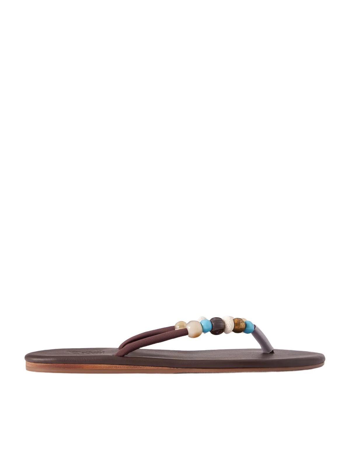 Saionara Bead-embellished Leather Flip Flops