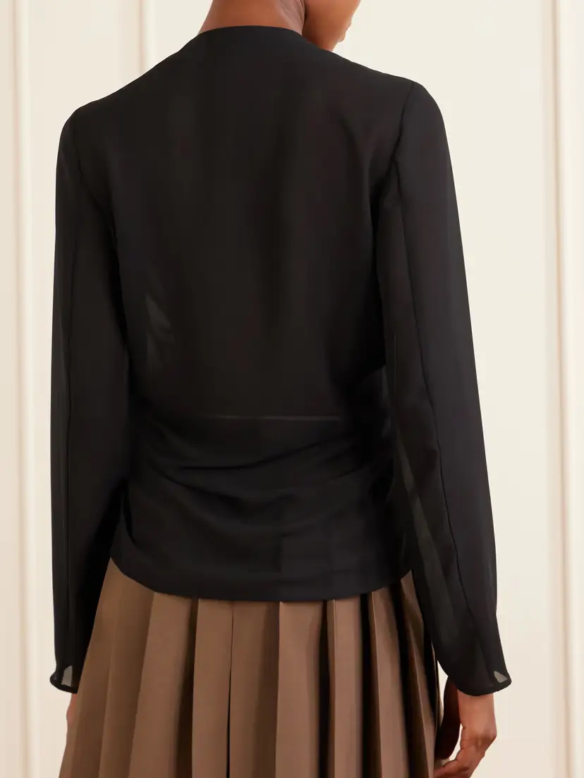 MM6 MAISON MARGIELA Jersey Zip-up Blouse | Thumbnail 4