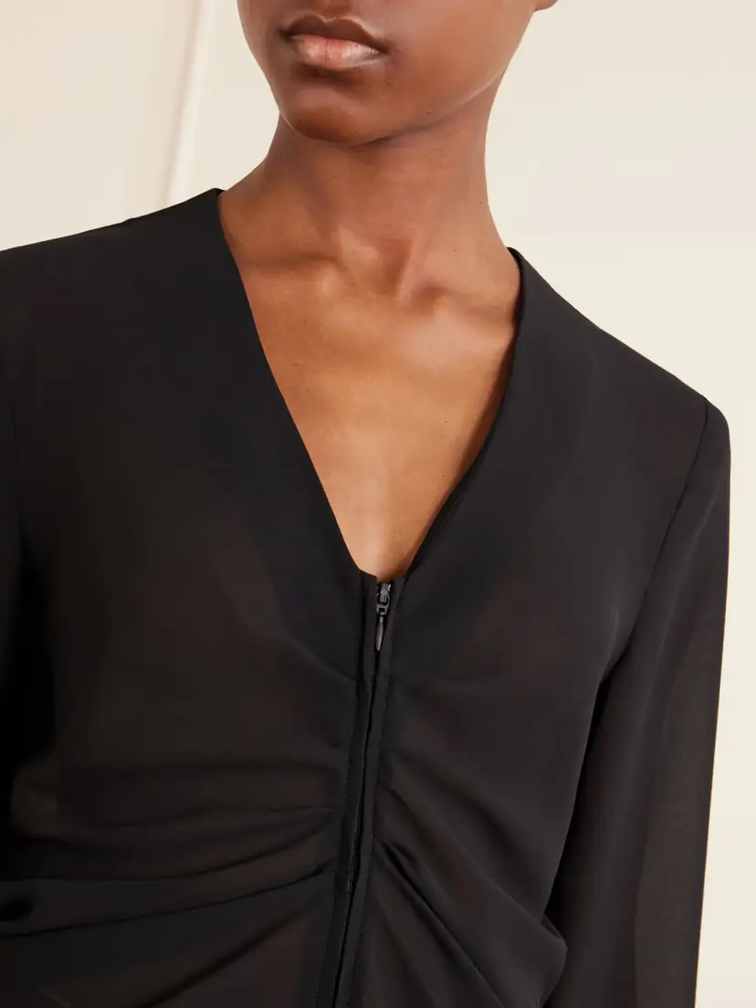 MM6 MAISON MARGIELA Jersey Zip-up Blouse | Thumbnail 5