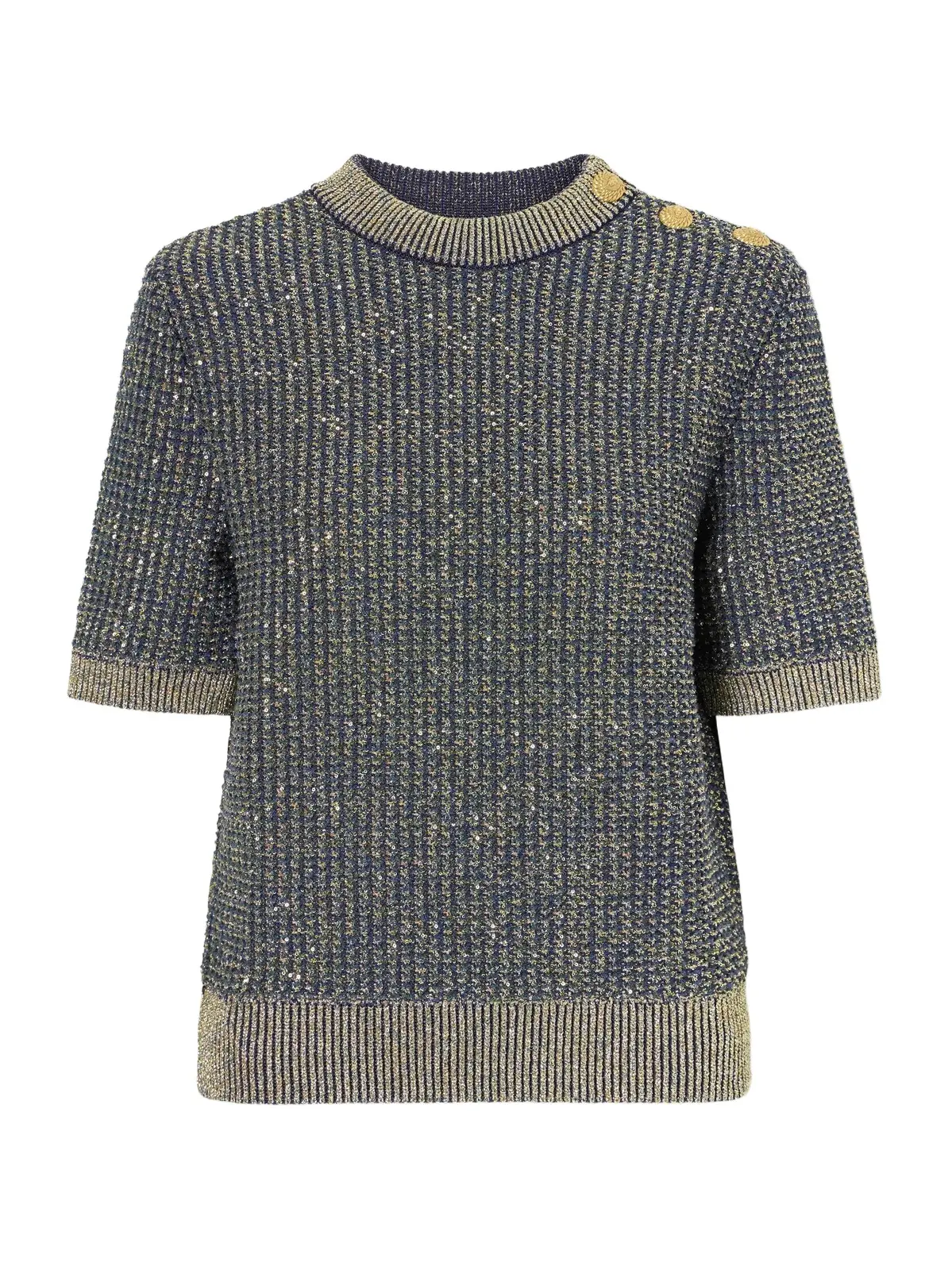 Embellished Tweed Sweater