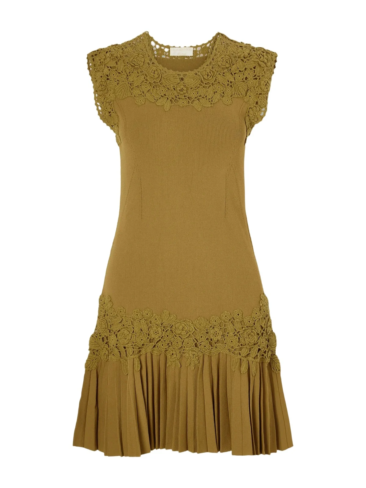Noemie Crochet-knit Trimmed Ribbed Mini Dress Noemie Crochet-knit Trimmed Ribbed Mini Dress