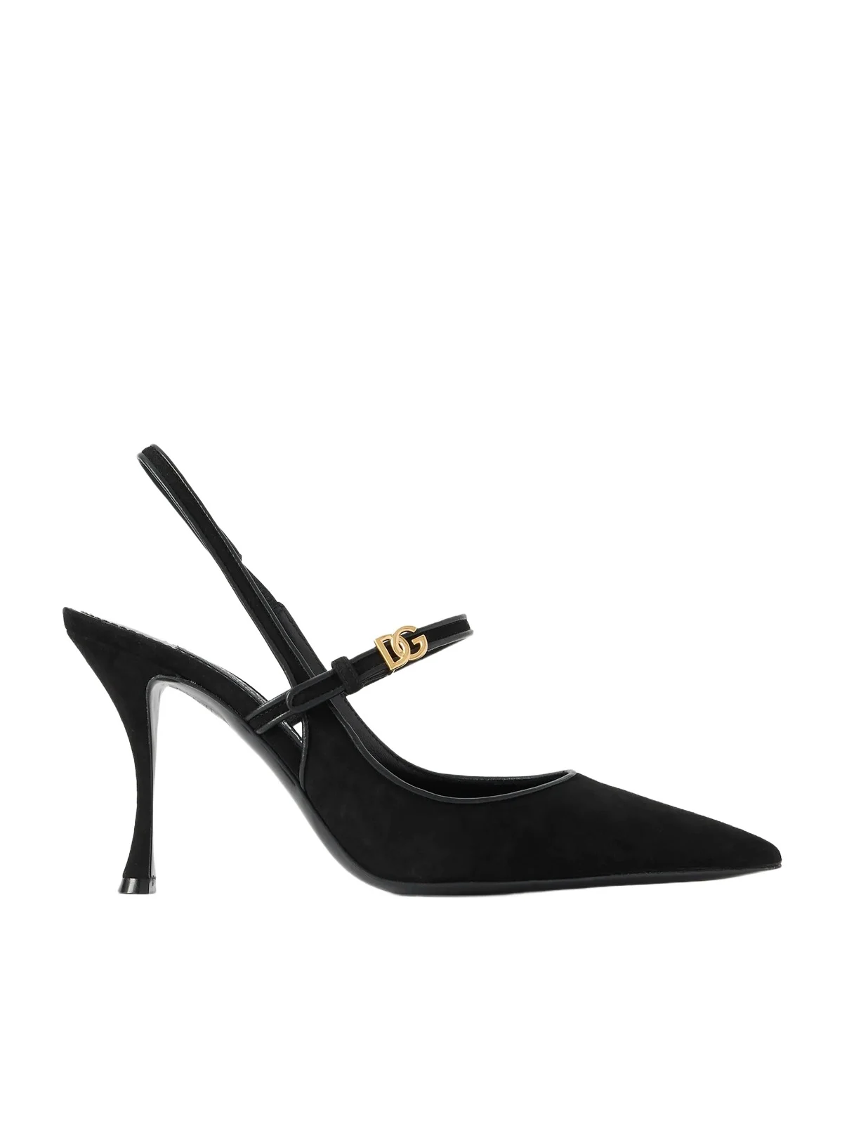 Dolce & Gabbana Italian Tailoring Leather-trimmed Suede Slingback Pumps