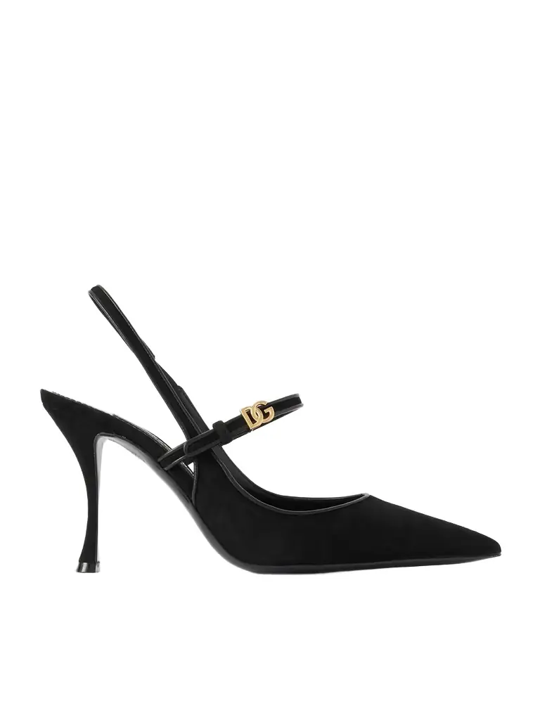Dolce & Gabbana Italian Tailoring Leather-trimmed Suede Slingback Pumps | Image 1 Dolce & Gabbana Italian Tailoring Leather-trimmed Suede Slingback Pumps | Image 1