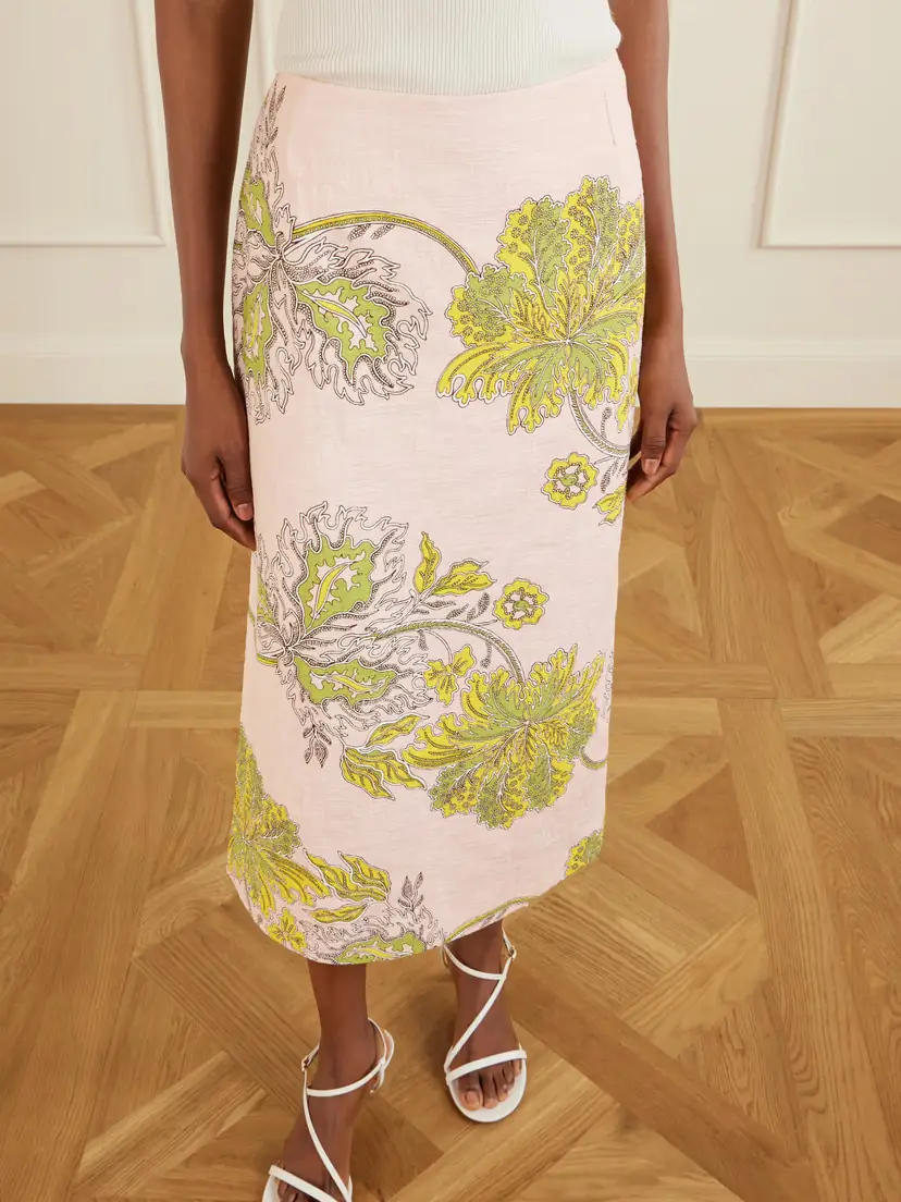 La DoubleJ Floral-print Textured Cotton-blend Midi Skirt | Thumbnail 5 La DoubleJ Floral-print Textured Cotton-blend Midi Skirt | Thumbnail 5
