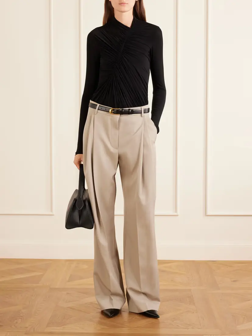 Stella McCartney Pleated Wool-twill Straight-leg Pants | Thumbnail 2 Stella McCartney Pleated Wool-twill Straight-leg Pants | Thumbnail 2