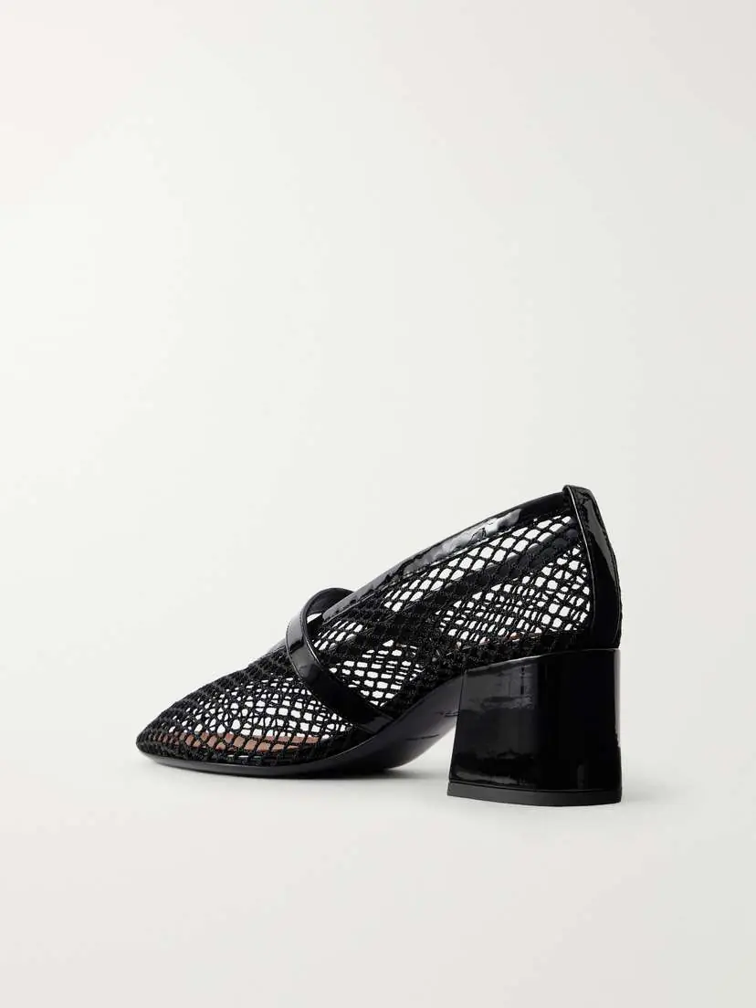 Alaïa 55 Patent Leather-trimmed Mesh Pumps | Thumbnail 3 Alaïa 55 Patent Leather-trimmed Mesh Pumps | Thumbnail 3