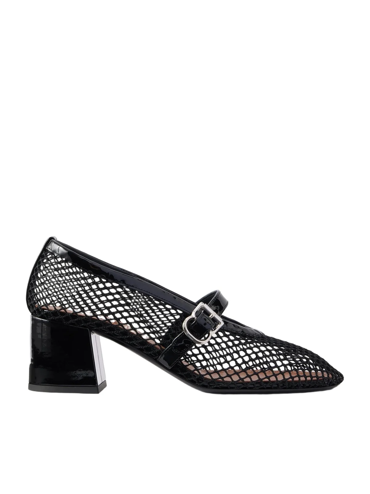 55 Patent Leather-trimmed Mesh Pumps 55 Patent Leather-trimmed Mesh Pumps