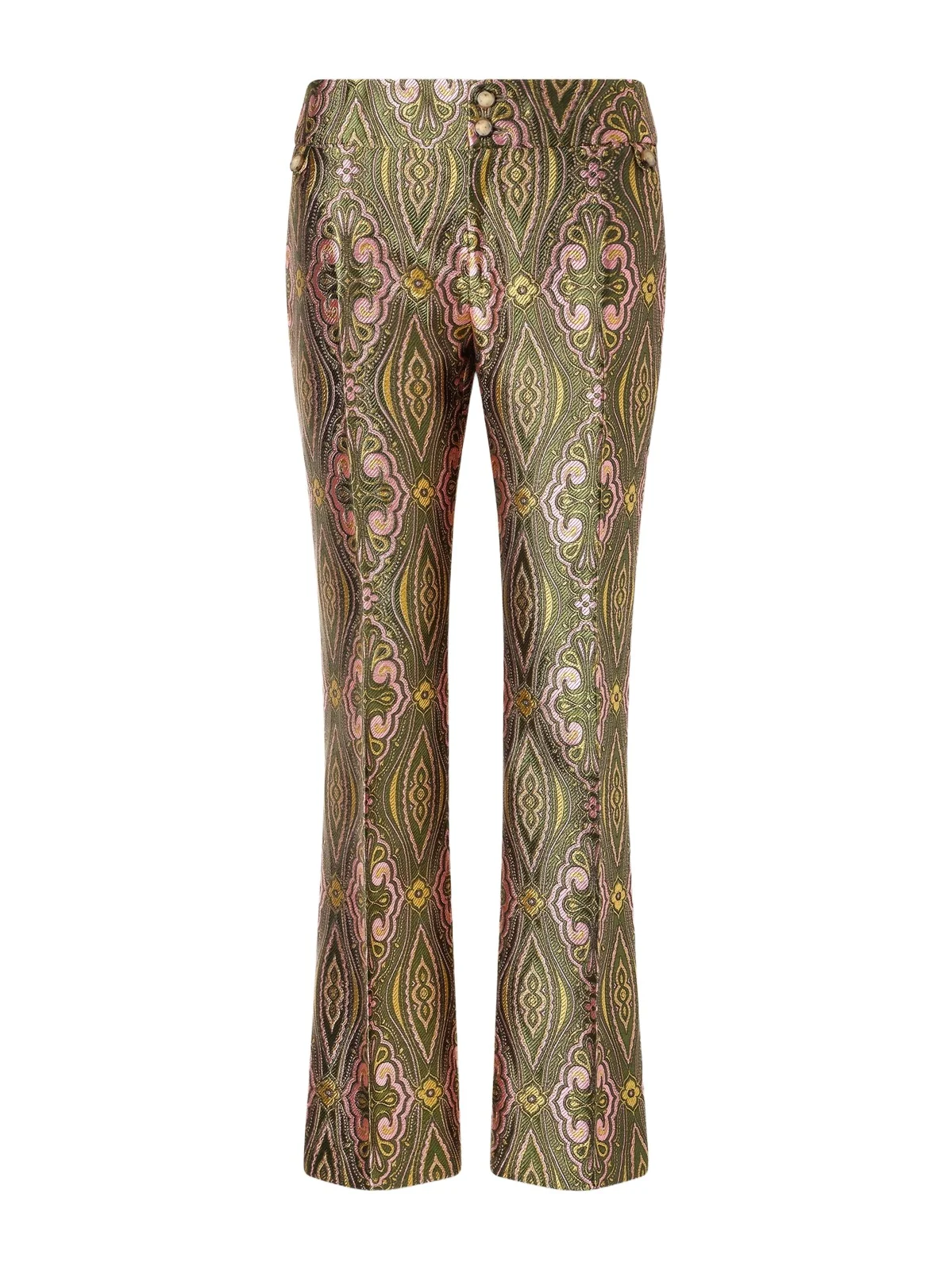 Metallic Jacquard Crepe Straight-leg Pants Metallic Jacquard Crepe Straight-leg Pants