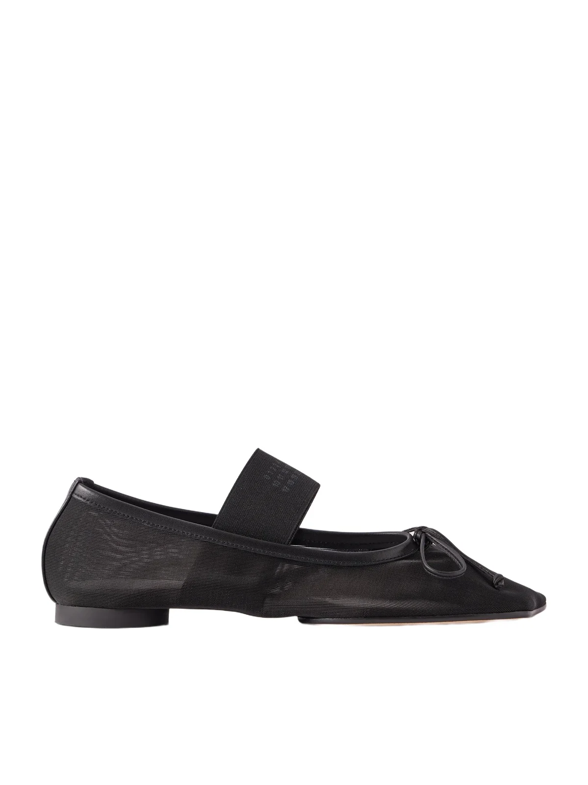 Bow-detailed Leather-trimmed Mesh Ballet Flats - Unknown Bow-detailed Leather-trimmed Mesh Ballet Flats - Unknown