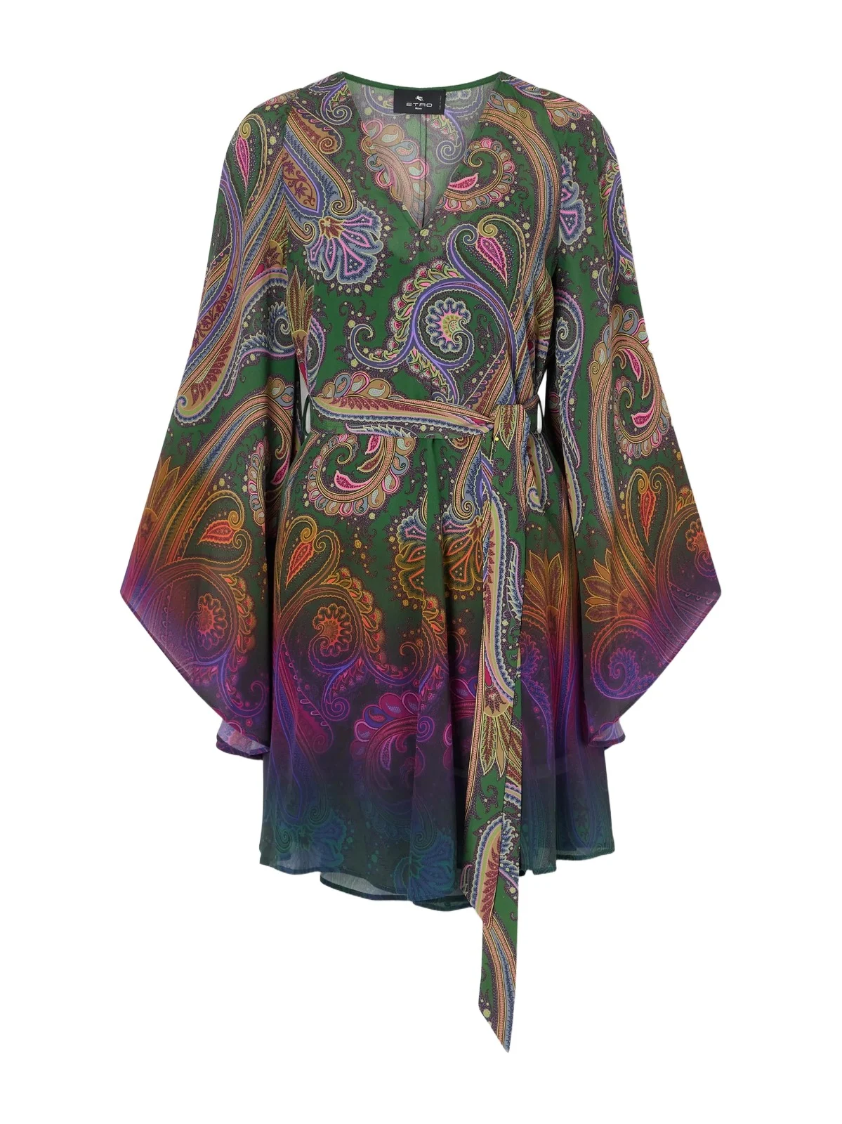 Belted Paisley-printed Jersey Mini Dress Belted Paisley-printed Jersey Mini Dress