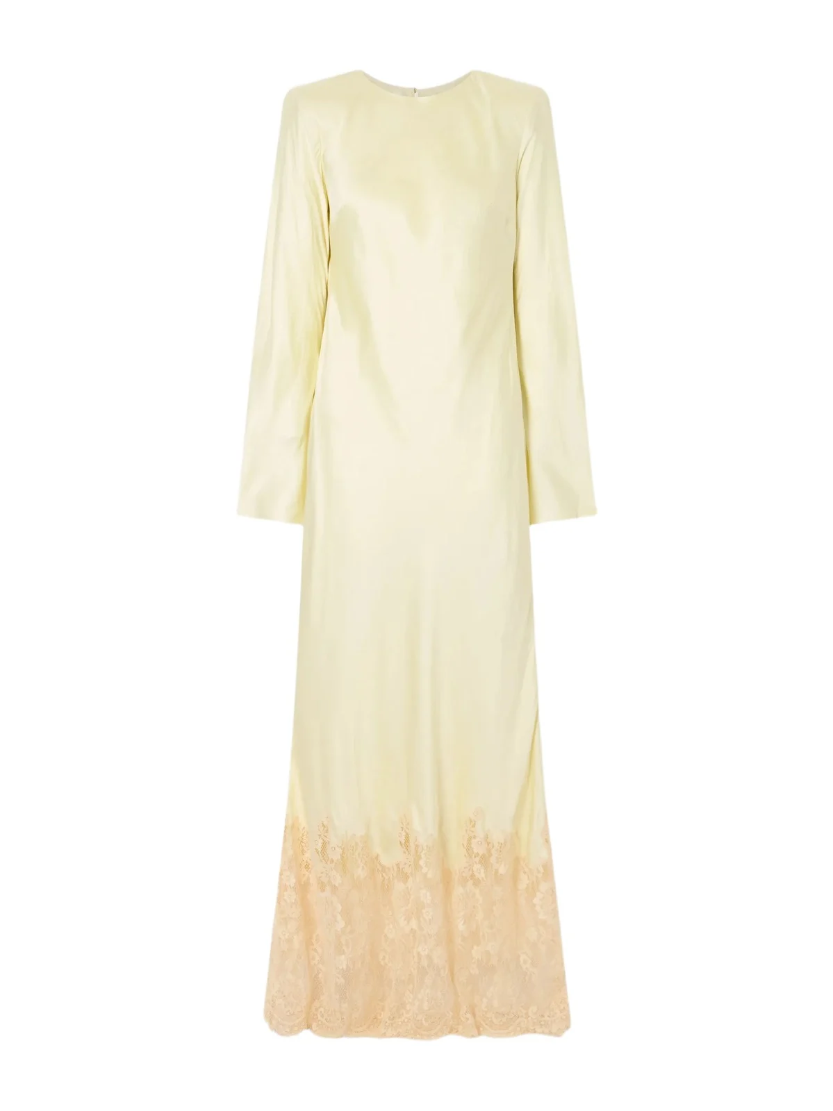 Lace-trimmed Satin Maxi Dress