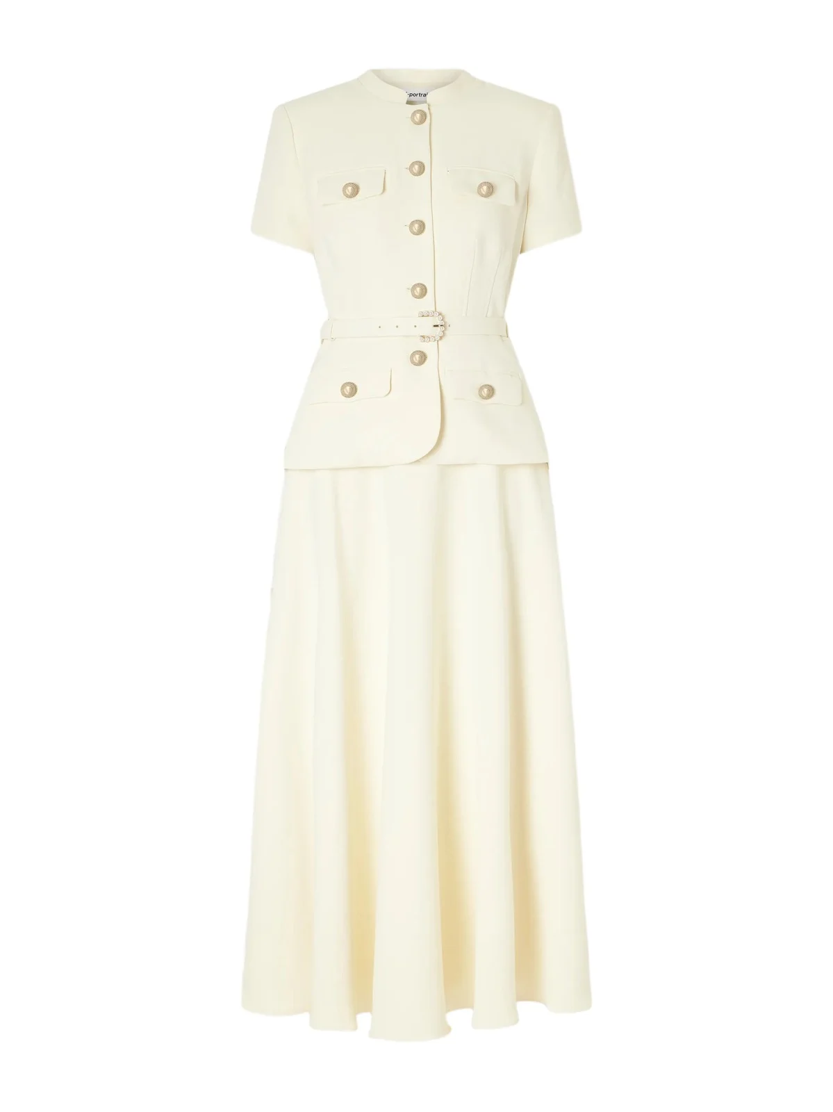 Belted Embellished Crepe Midi Dress Belted Embellished Crepe Midi Dress