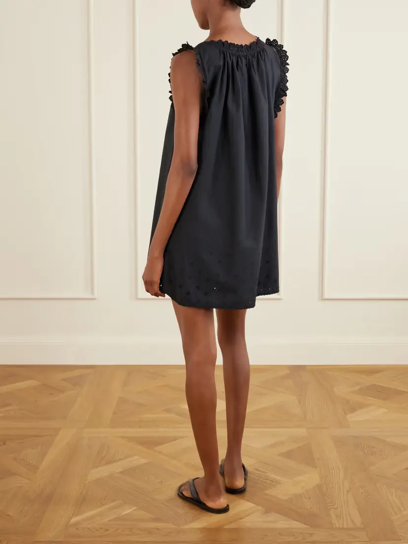 DÔEN Nessie Broderie Anglaise Organic Cotton Mini Dress | Thumbnail 3 DÔEN Nessie Broderie Anglaise Organic Cotton Mini Dress | Thumbnail 3