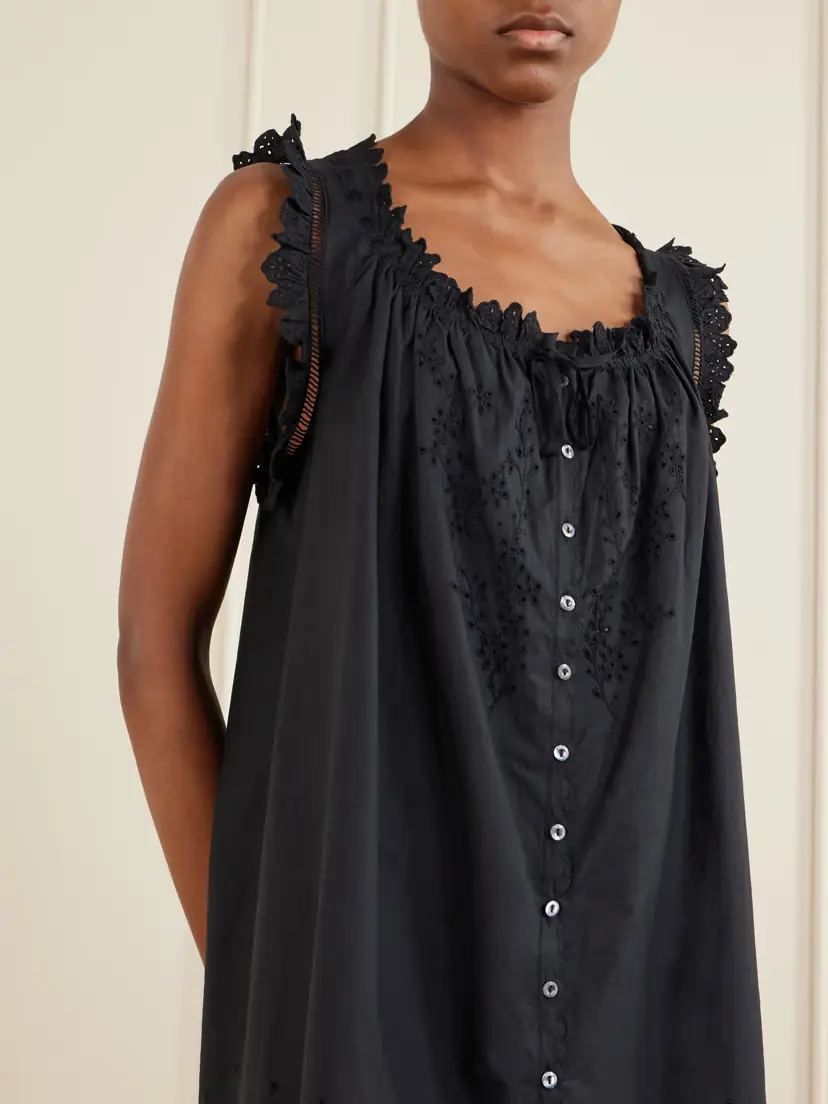 DÔEN Nessie Broderie Anglaise Organic Cotton Mini Dress | Thumbnail 4 DÔEN Nessie Broderie Anglaise Organic Cotton Mini Dress | Thumbnail 4